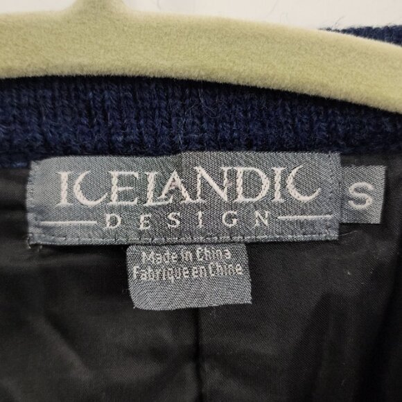 Icelandic Design Cardigan Sweater - Field with Trees & Sheep / Lambs - Small - Picture 3 of 11